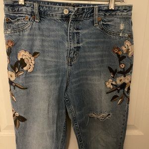 Light Wash Floral Abercrombie Jeans